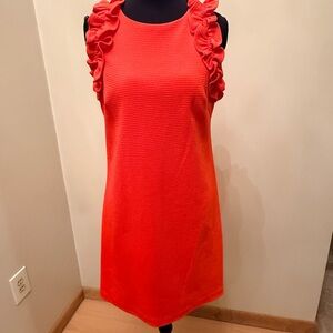 Vince Camuto Vibrant Orange Ruffled Mini Dress